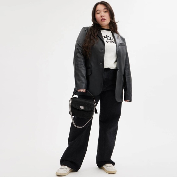 Coach Embossed Croc Leather Cassie Crossbody 19 Black with silver hardware NWT - Picture 10 of 17